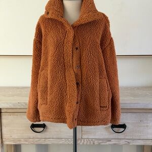 Cozy Rust Sherpa Jacket